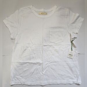 AE77 American Eagle Pocket T-shirt Youth Small White Crew Neck